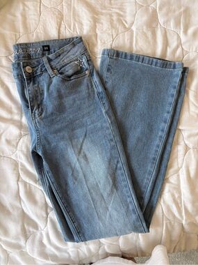 J for Justify Light Blue Flare Jeans with Star Accent